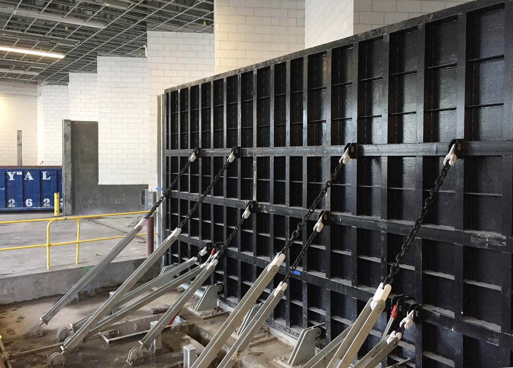 Flip Up Flood Barrier wide opening