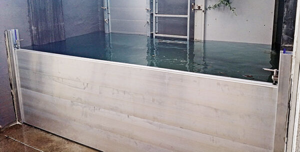 Blobel GSB-H Flood Barrier installed